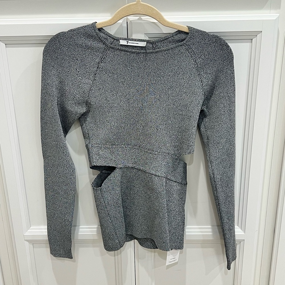 T by Alexander Wang long sleeve top with cut out detail at sides